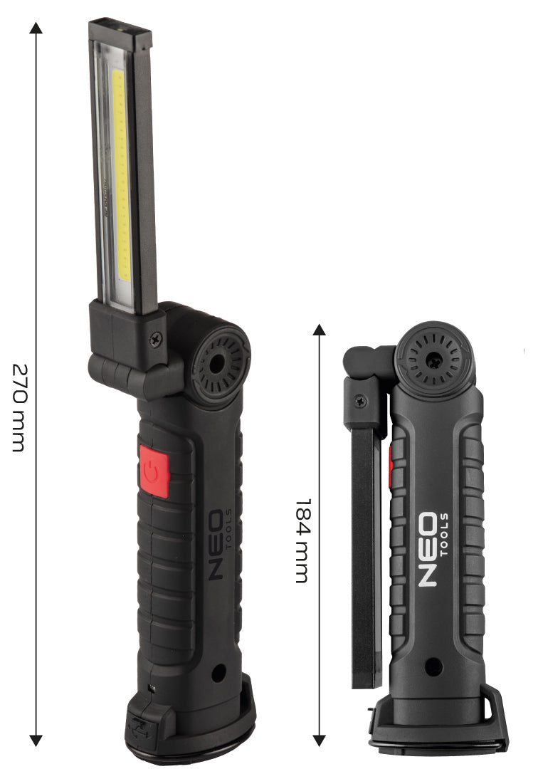 Batériová dielenská lampa 200 lm COB + baterka od NEO TOOLS nájdeš na naravis.sk