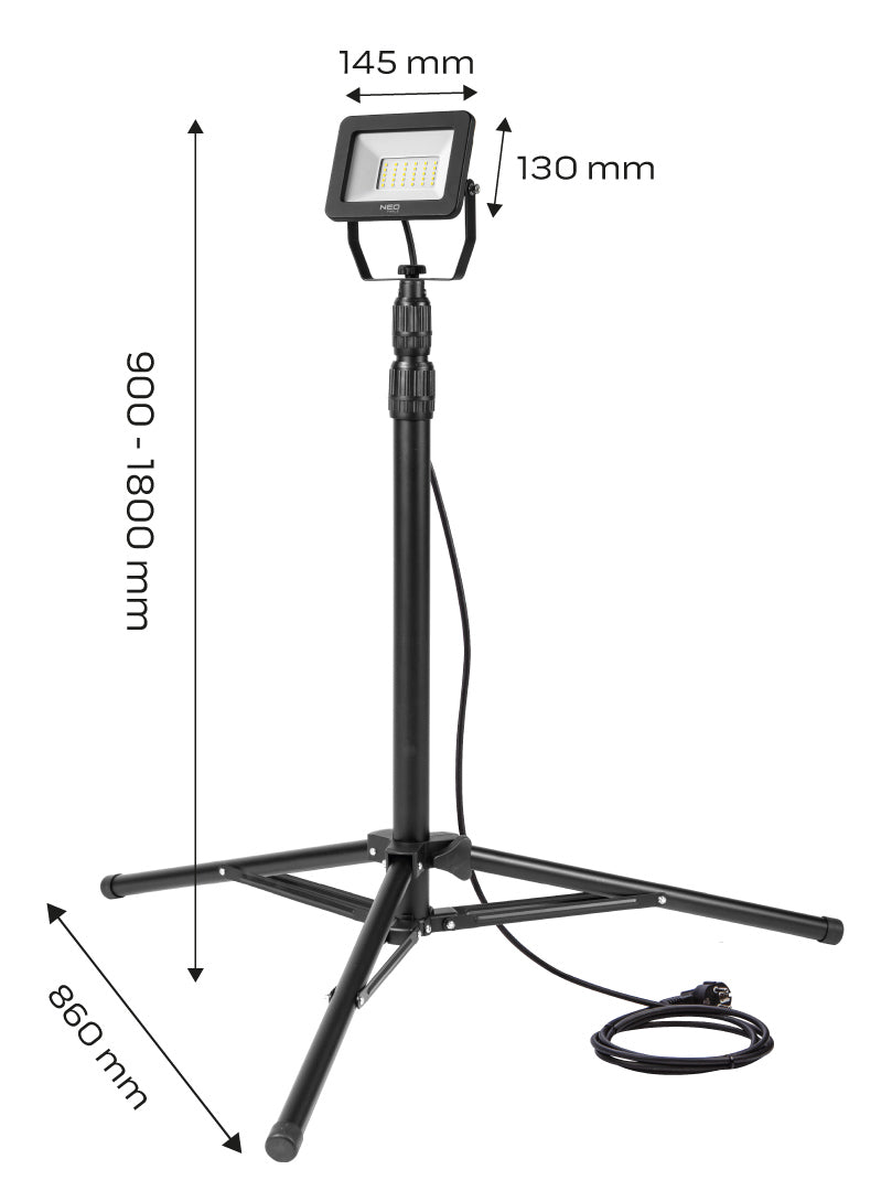 Reflektor jednoduchý 30W SMD LED 2550lm 230V na stojane 1.8m od NEO TOOLS nájdeš na naravis.sk
