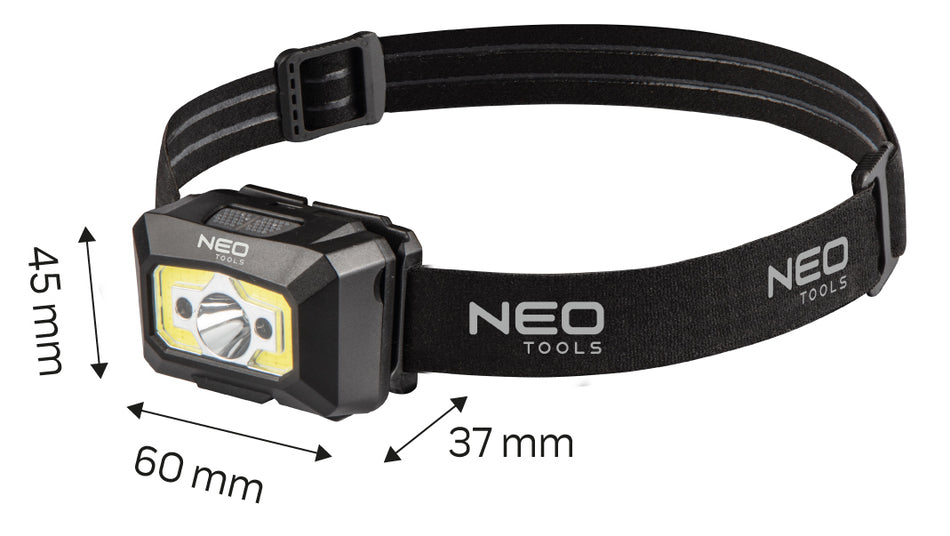 Batéria USB čelovka 250 lm COB LED + senzor pohybu od NEO TOOLS nájdeš na naravis.sk