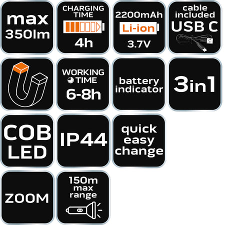 Lampa 3 v 1 od NEO TOOLS nájdeš na naravis.sk